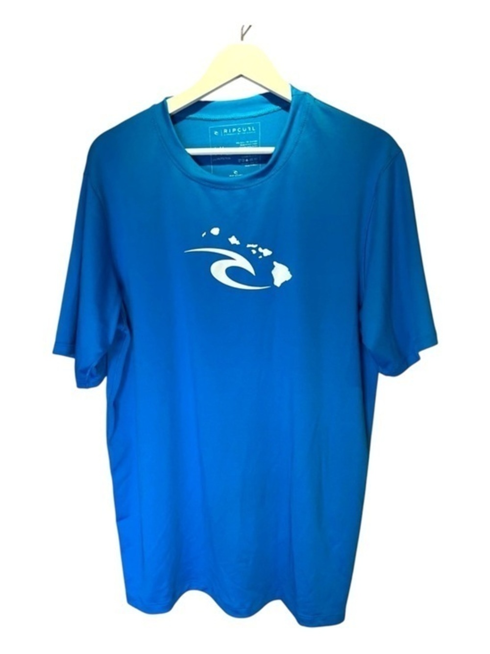 Ripcurl Men’s Hawaiian Destination Tashguard T Shirt UPF 30+ Blue Size XL